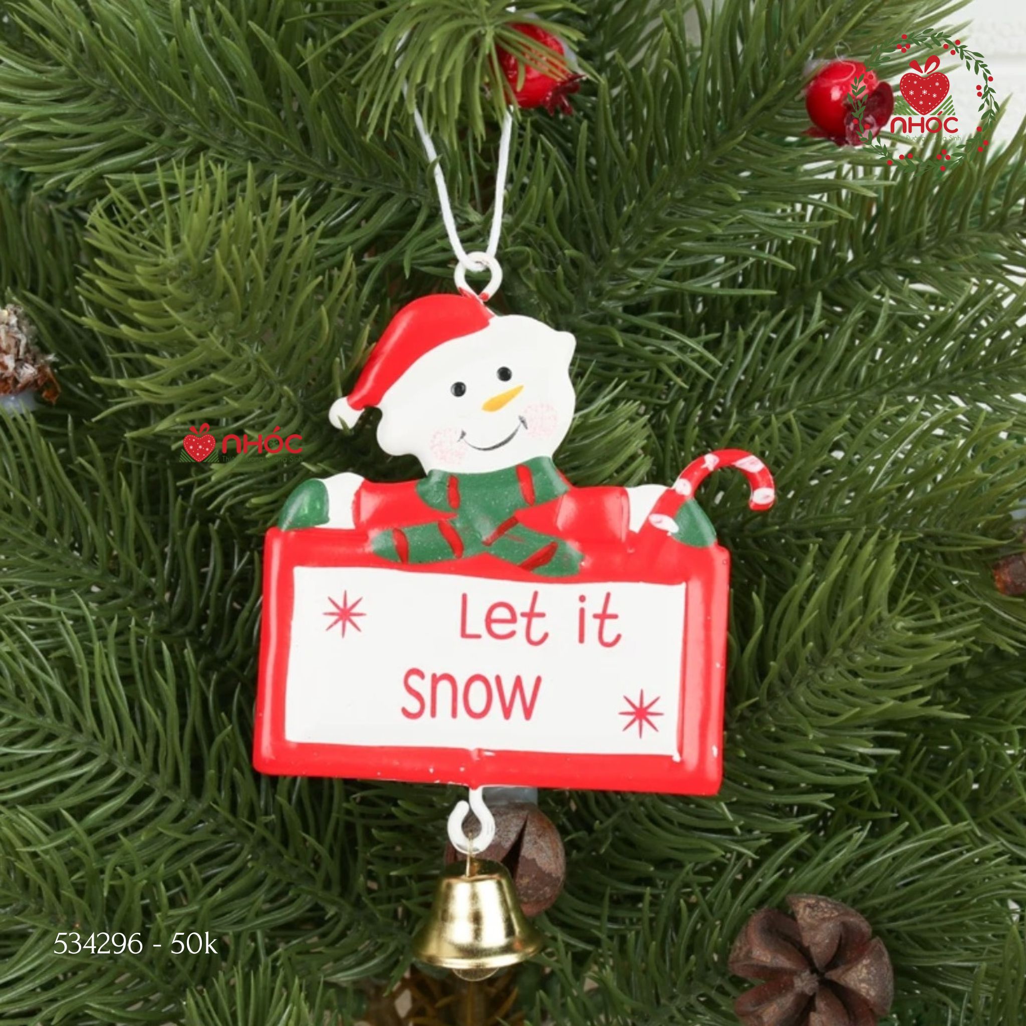 Phụ kiện trang trí Noel bảng thiếc - Người tuyết - 1050