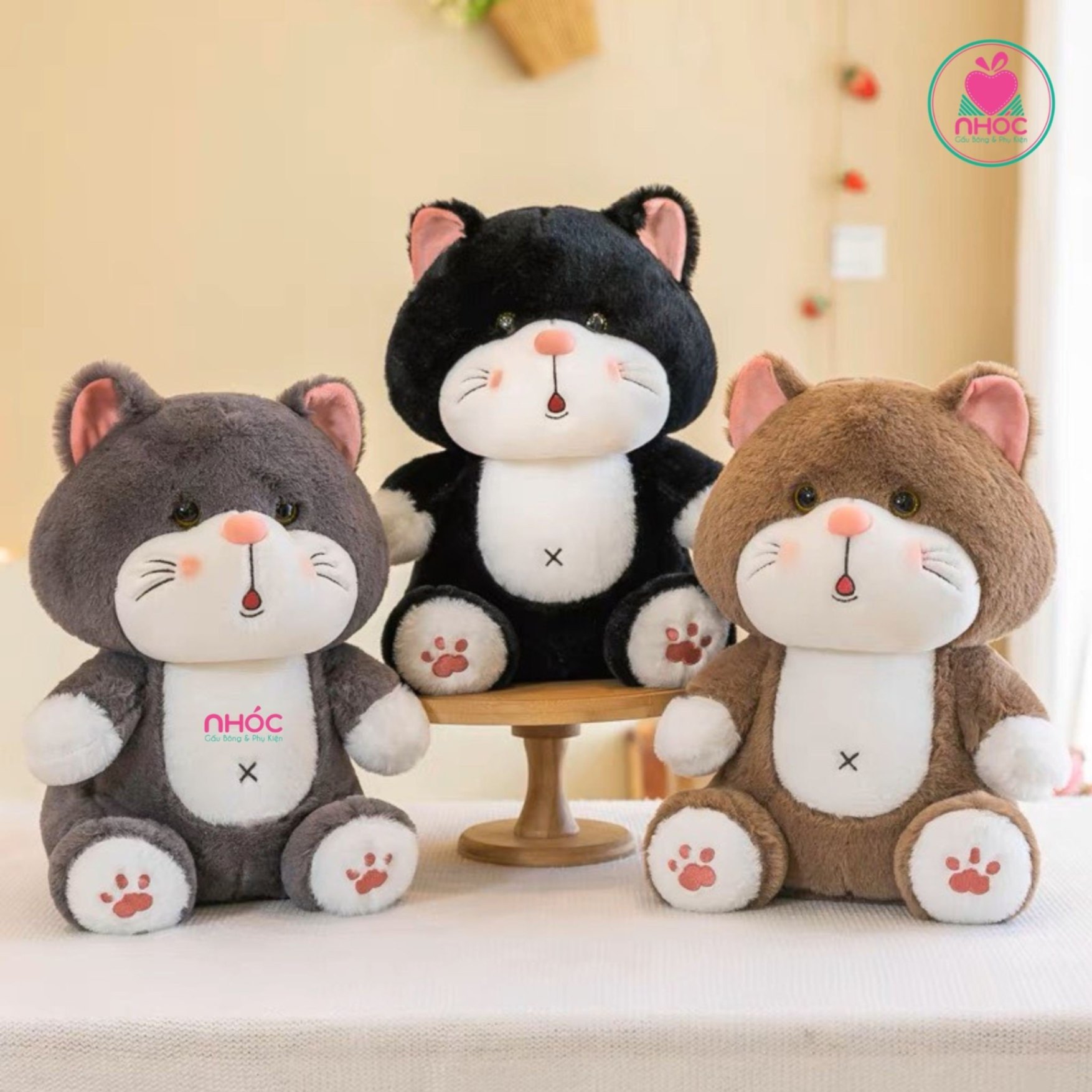 Thú bông Mèo Suri lông xù ngồi - Đen - 45380