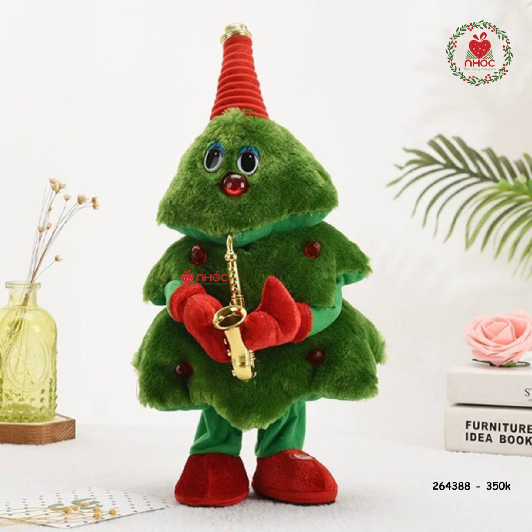 Cây thông Noel đứng nhạc nhảy ghi âm cầm kèn - 35001