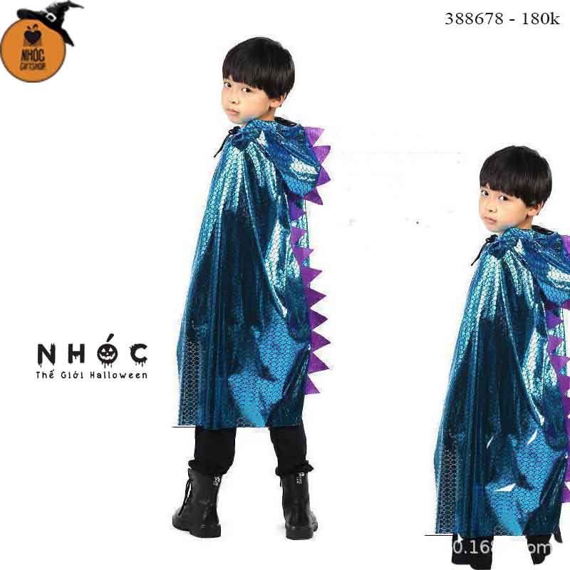 Áo choàng Halloween vảy rồng vải thun - Xanh navy - 80180