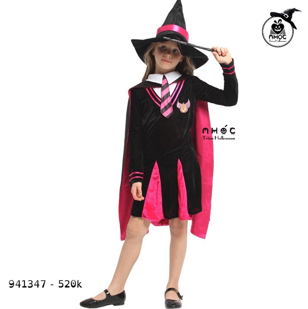 Đầm halloween Hermione harry potter combo nón - Đen - Size L - 52001