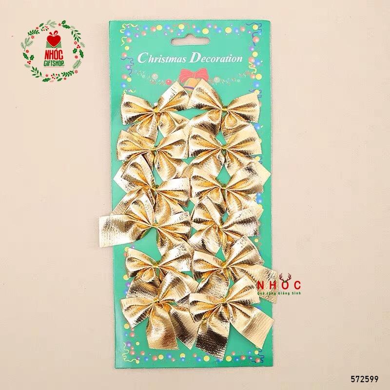 Phụ kiện trang trí Noel nơ bộ 12 - Vàng - 5050