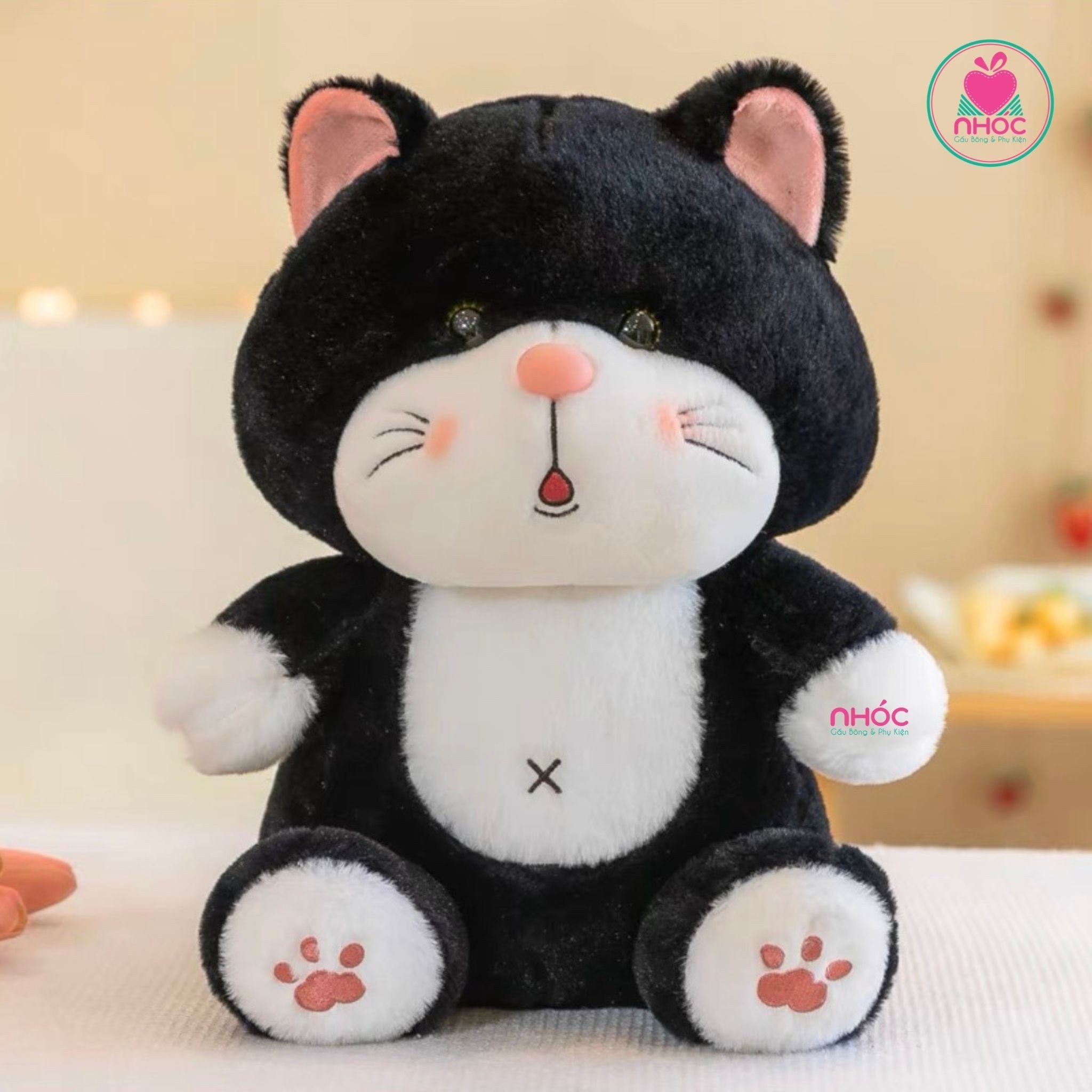 Thú bông Mèo Suri lông xù ngồi - Đen - 35280