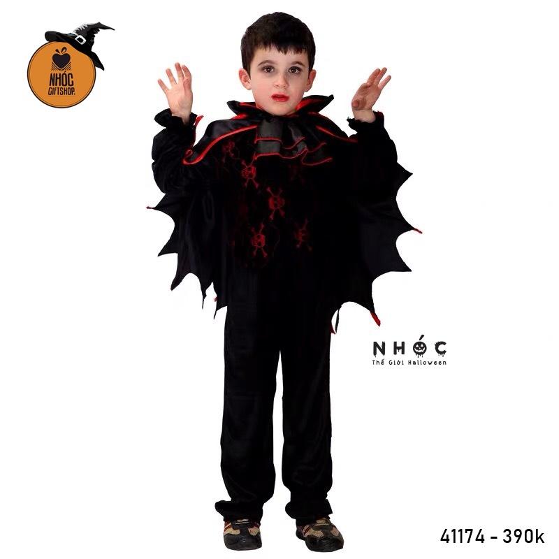 Bộ đồ halloween ma cà rồng in đầu lâu choàng cánh dơi - Size M - 115410
