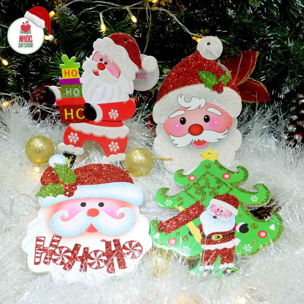 Mô hình trang trí noel xốp kim tuyến ông già - 2040