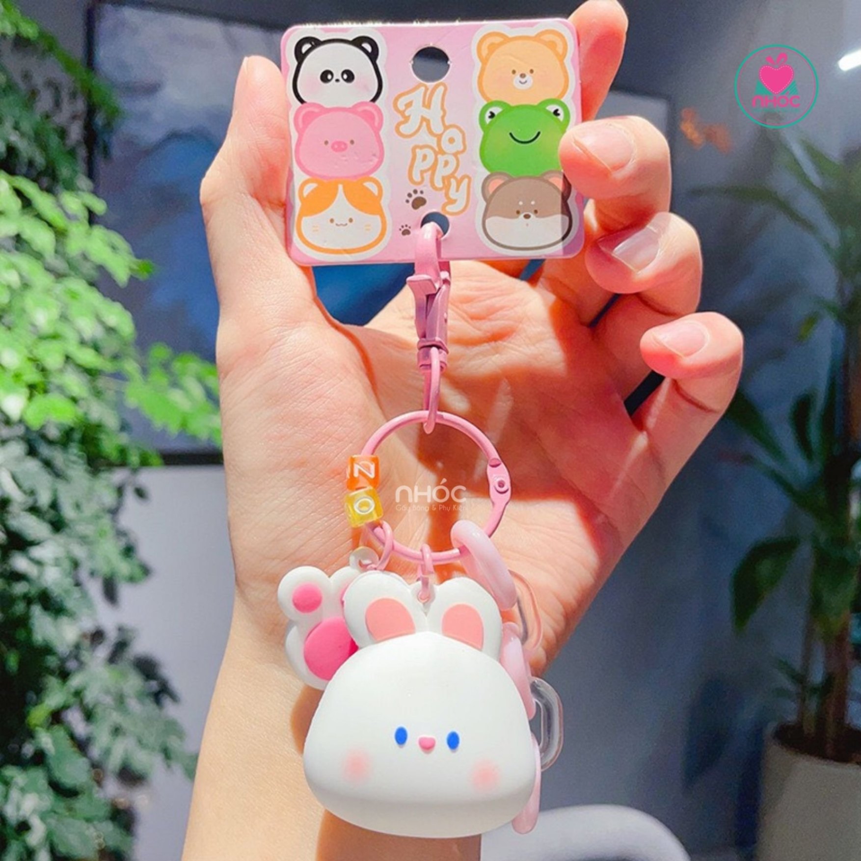 Móc khoá Poly mặt thú - Thỏ - 7501
