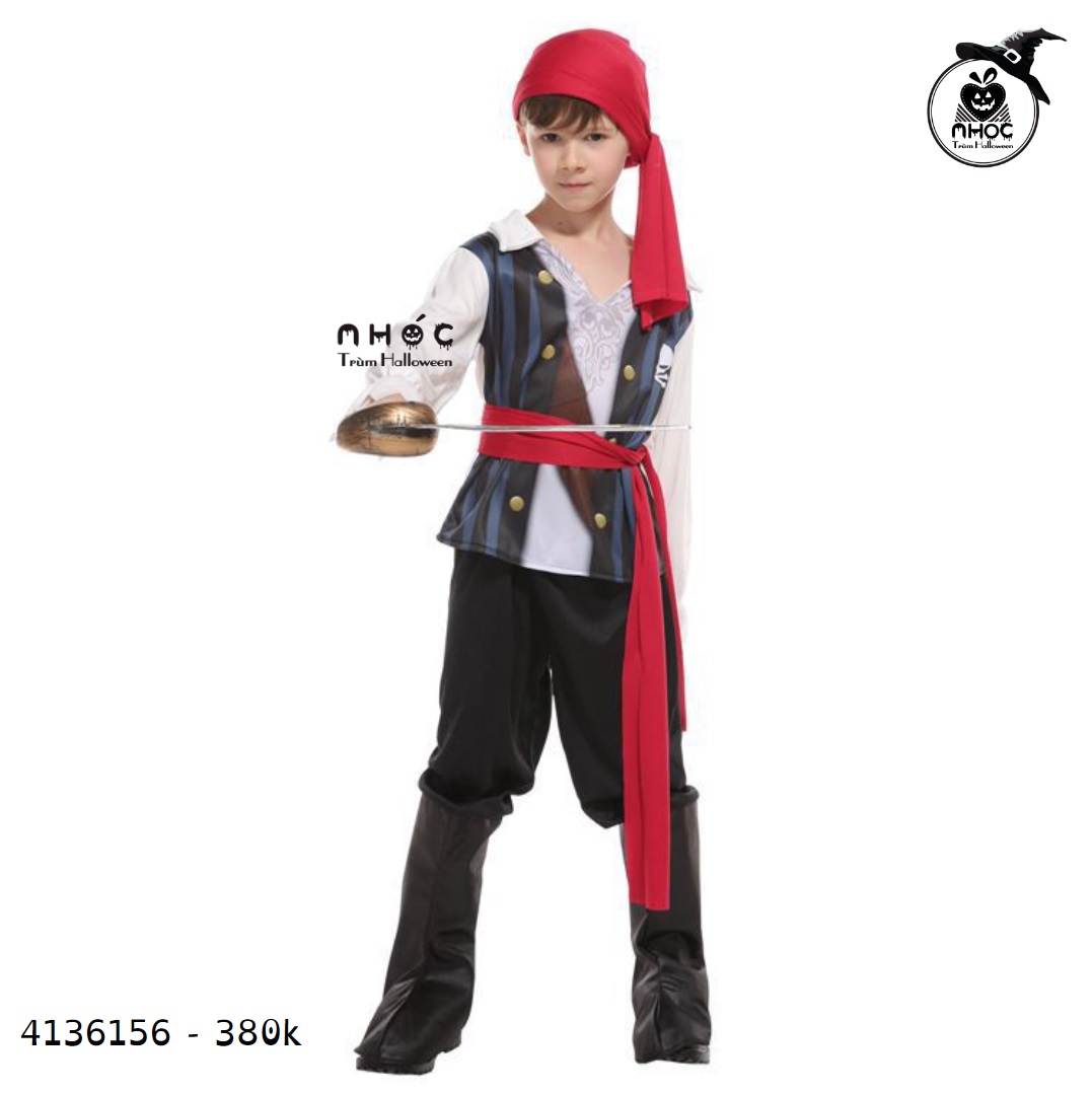 Bộ đồ cướp biển litle pirate vải thun combo băng đô - Size L - 125410