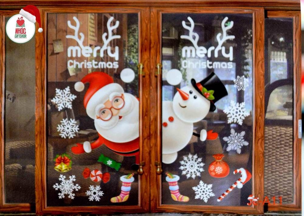 Miếng dán kiếng decal noel