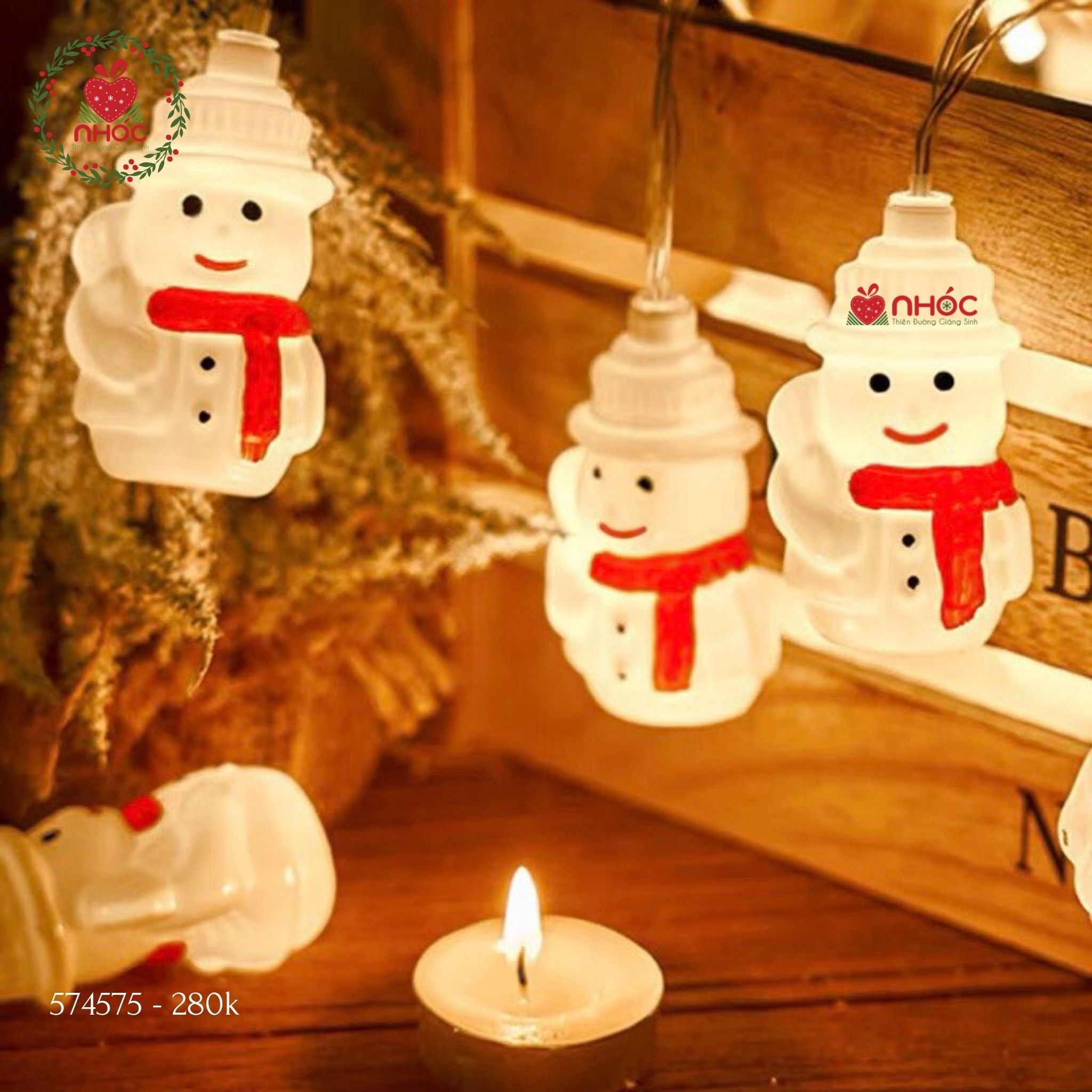 Dây đèn Noel kiểu - Người tuyết - 20 bóng - 28001
