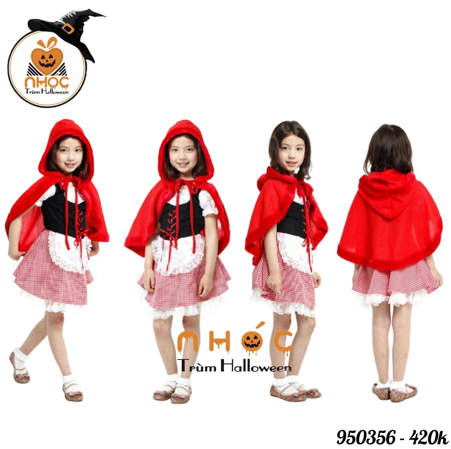 Đầm cô bé quàng khăn đỏ khoác vải nhung - Size XL - 70420