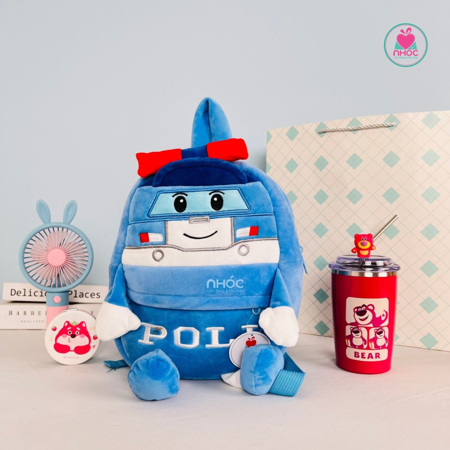 Balo bông kiểu chân dài - Oto Poli xanh - 21001