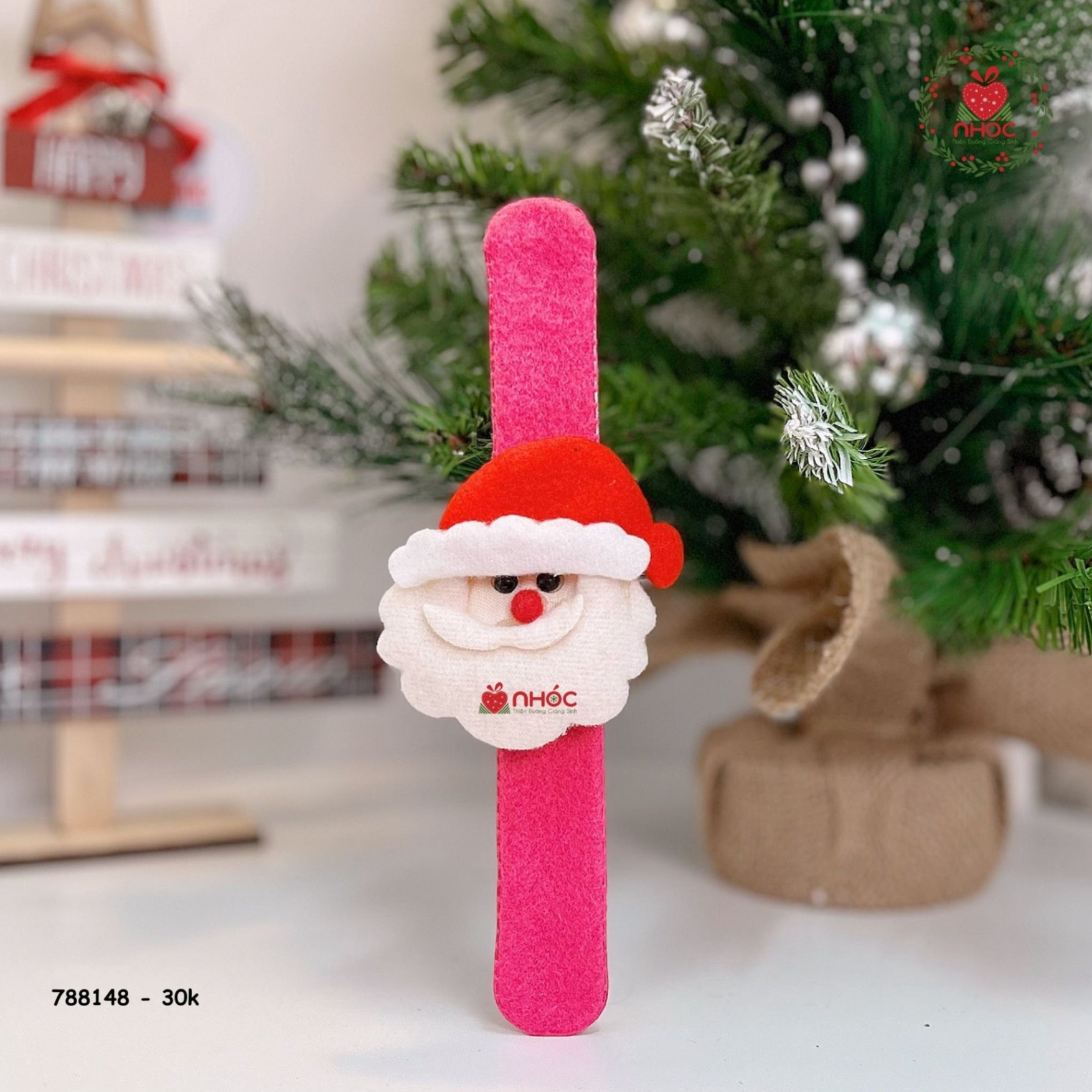 Đồng hồ đeo tay noel 3001 - ông già noel - Hồng