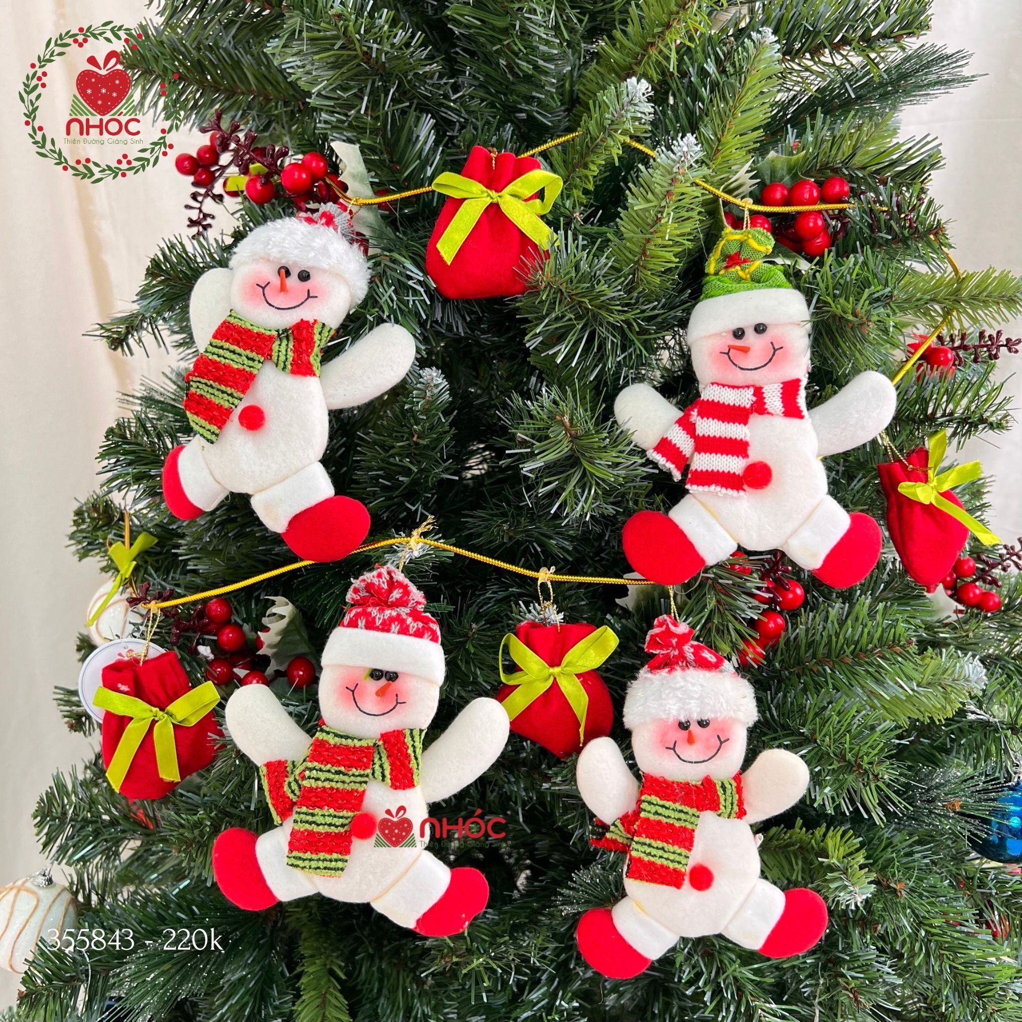 Dây trang trí noel bộ người tuyết túi quà- 140220
