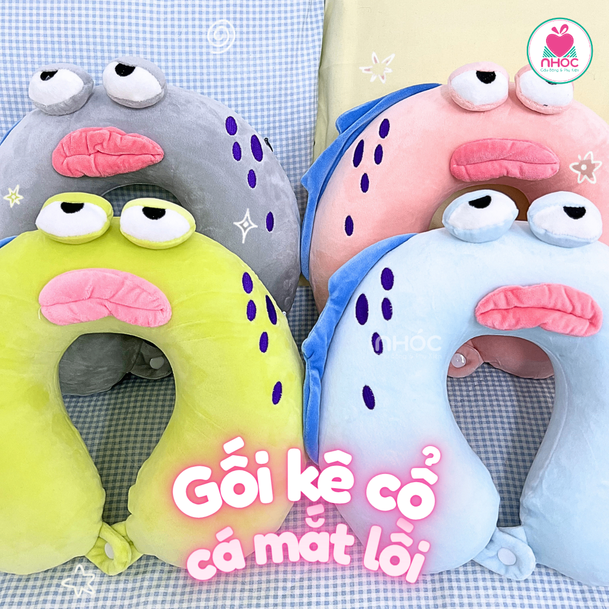 Gối kê cổ cao su non Cá mắt lồi