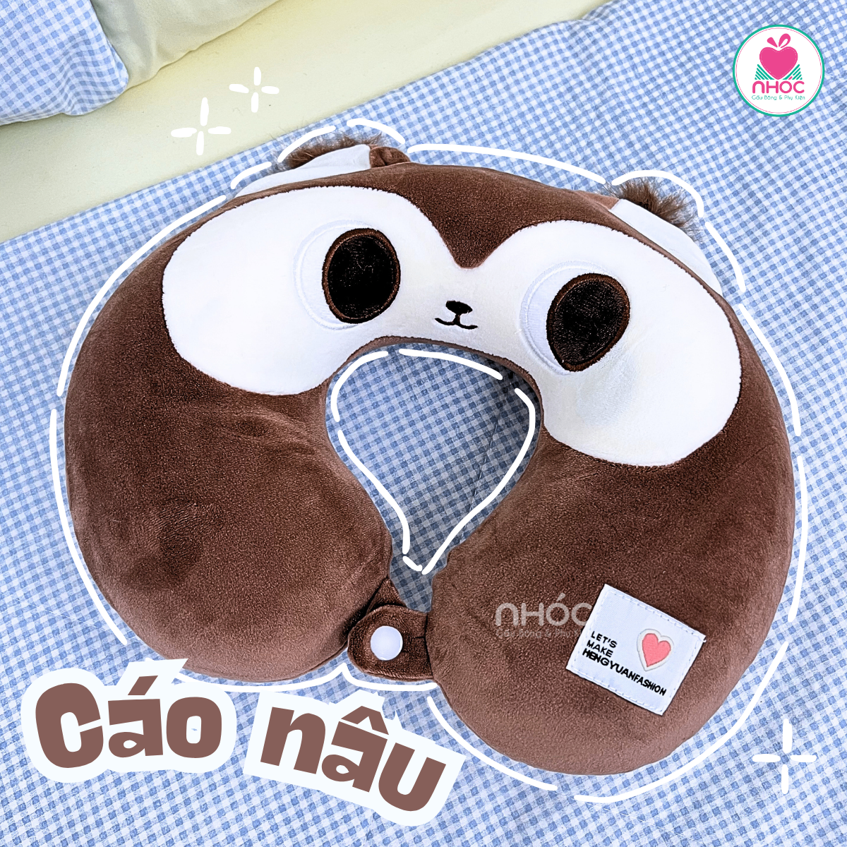 Gối kê cổ cao su non Cáo nâu - 3016026