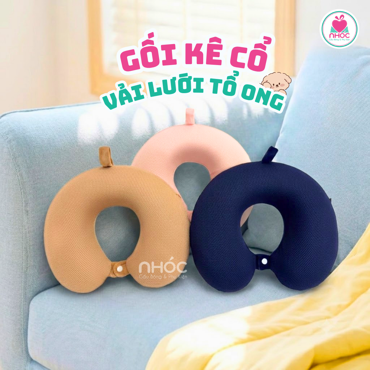 Gối kê cổ cao su vải lưới tổ ong