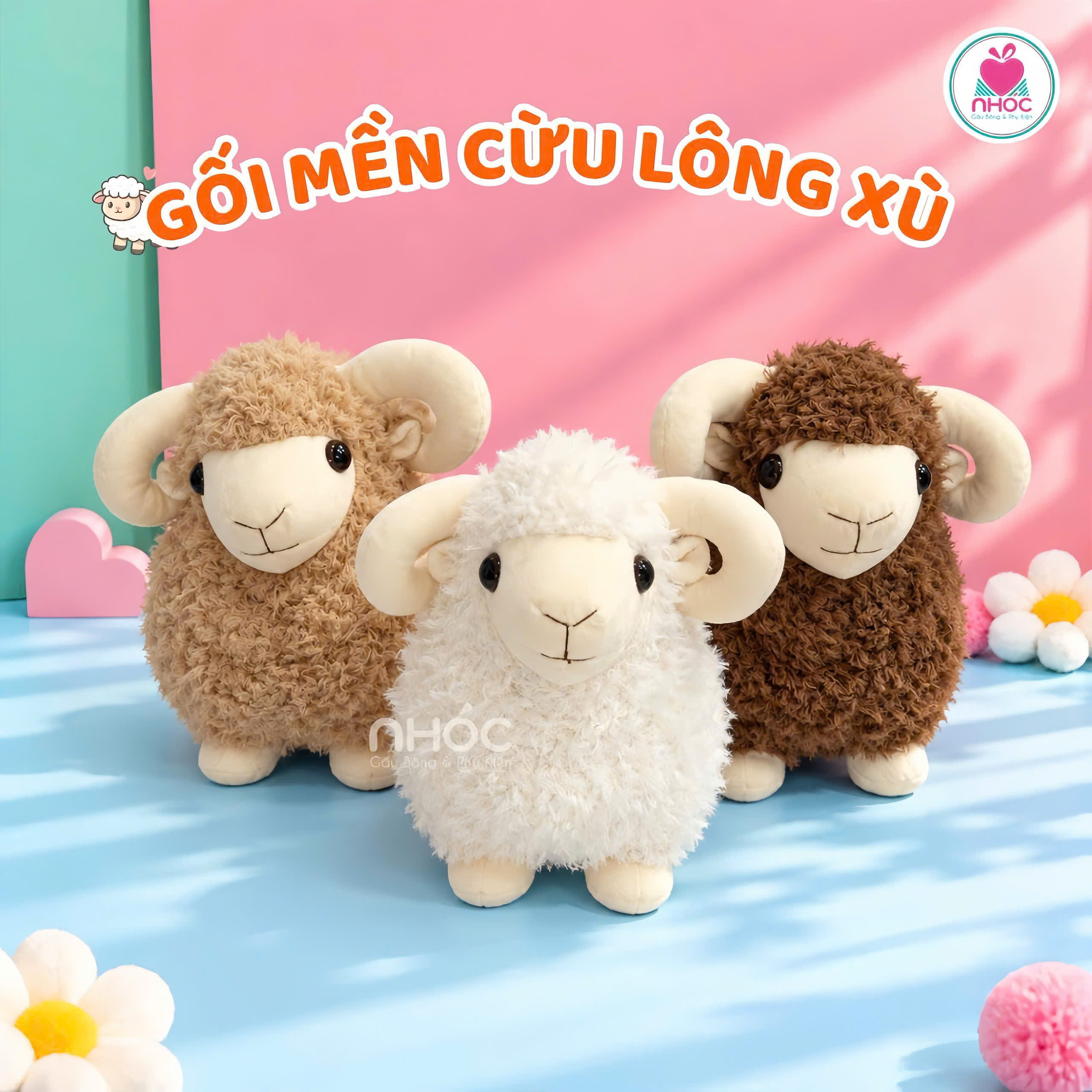 Gối mền cừu lông xù