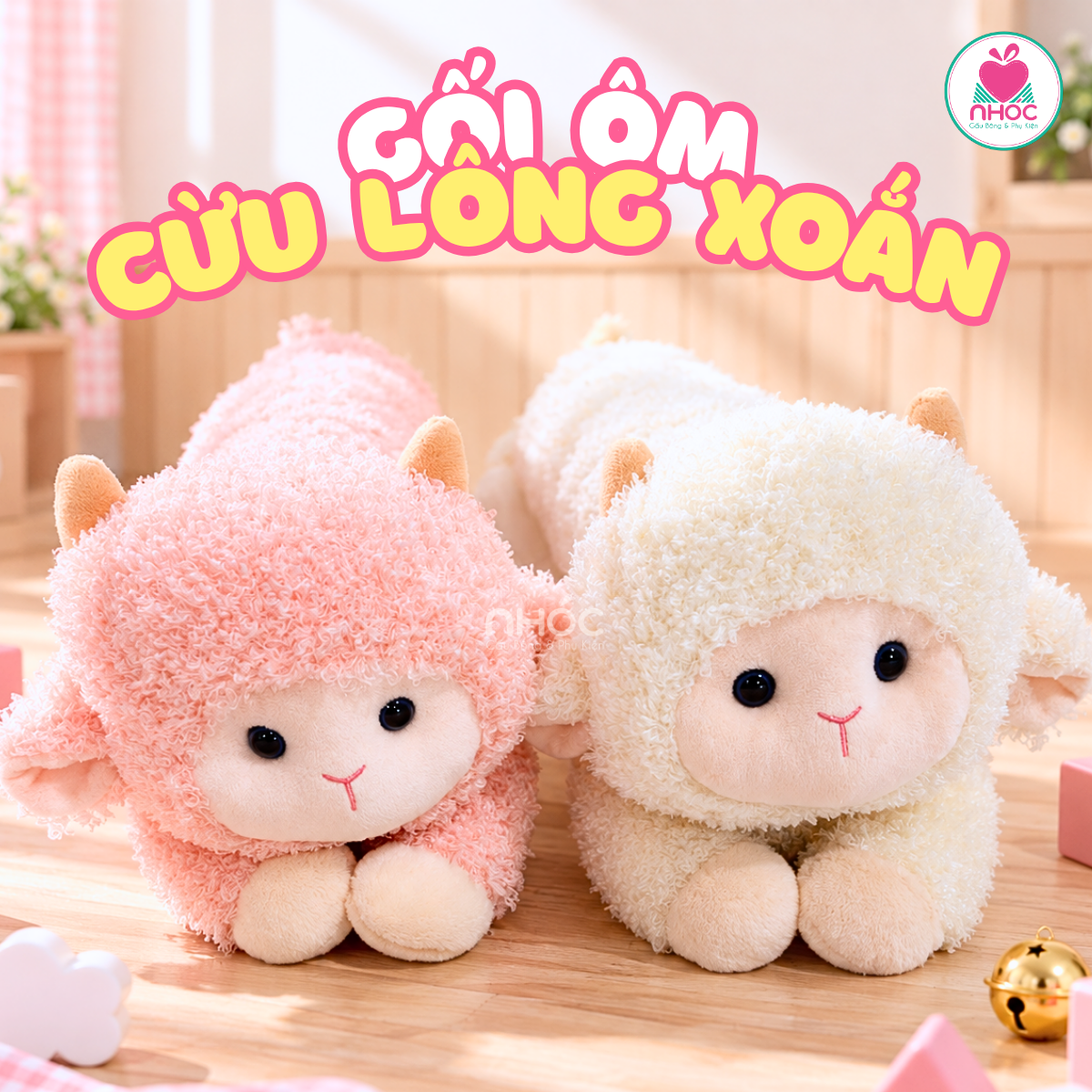 Gối ôm Cừu lông xoắn nằm