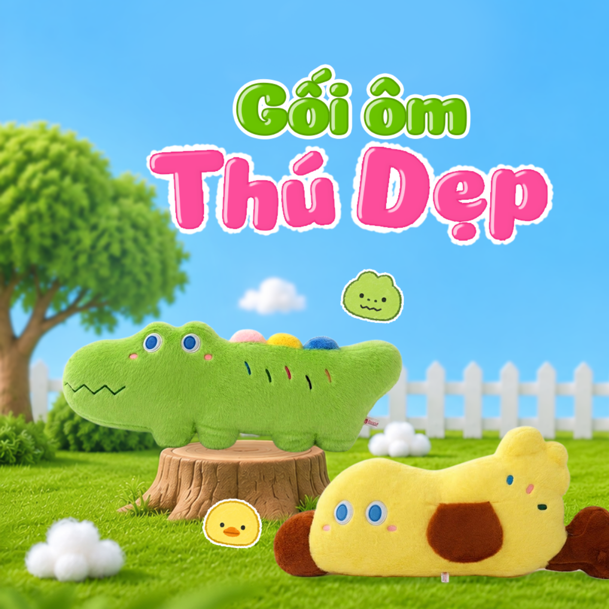 Gối ôm Thú dẹp lông xù TC