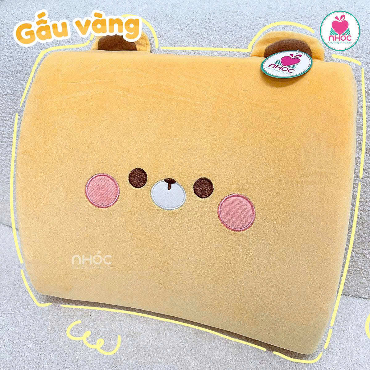 Gối tựa lưng cao su non kiểu thú - Gấu vàng - 3525026