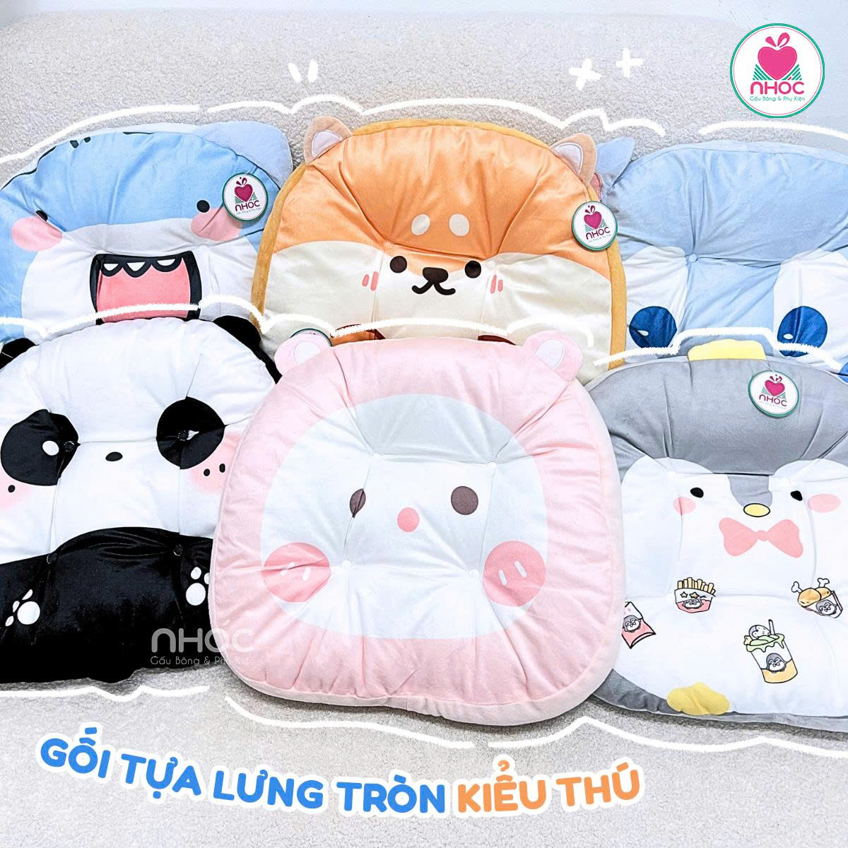 Gối tựa lưng tròn kiểu thú