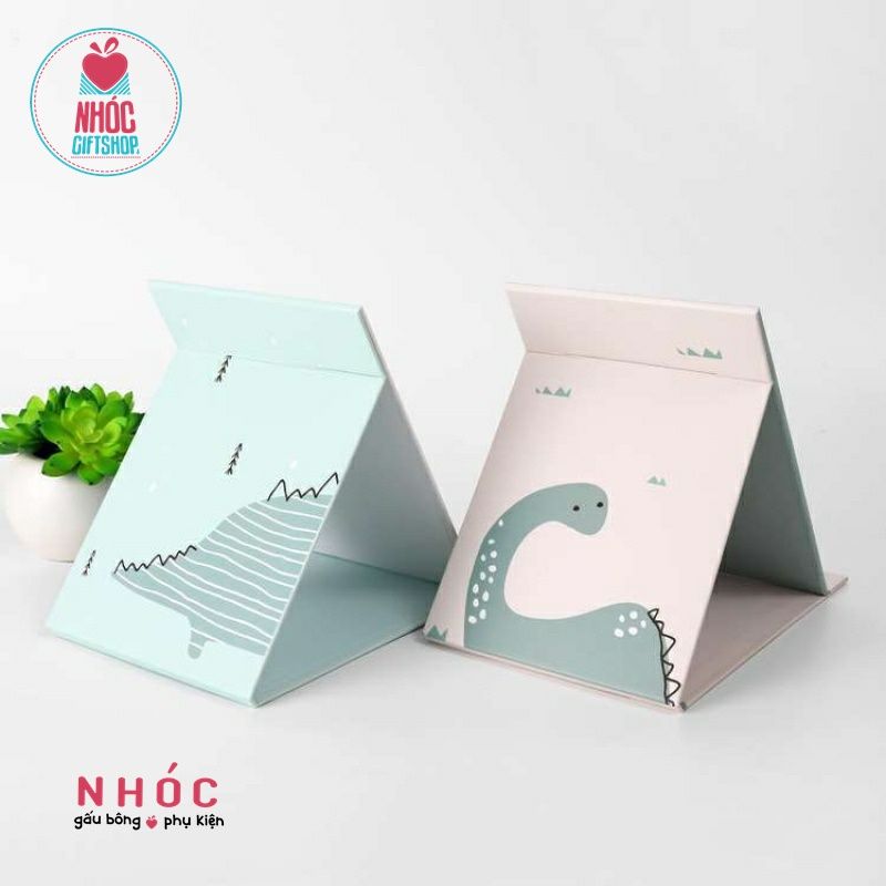 Gương gấp để bàn chữ nhật in khủng long - 6001