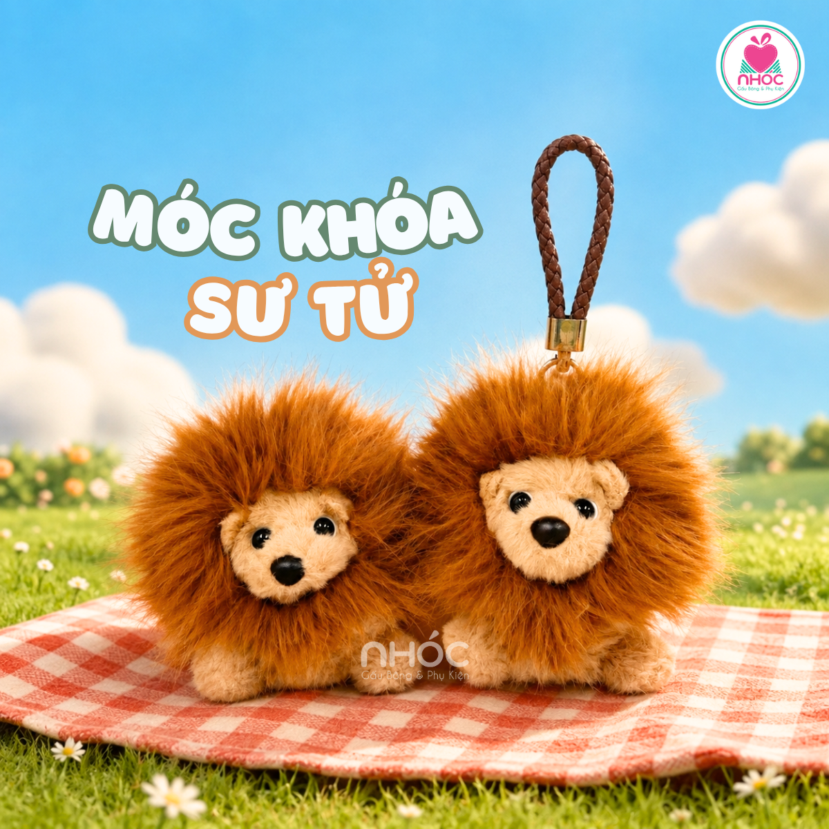 Móc khoá bông Sư tử bờm xù - 1014026