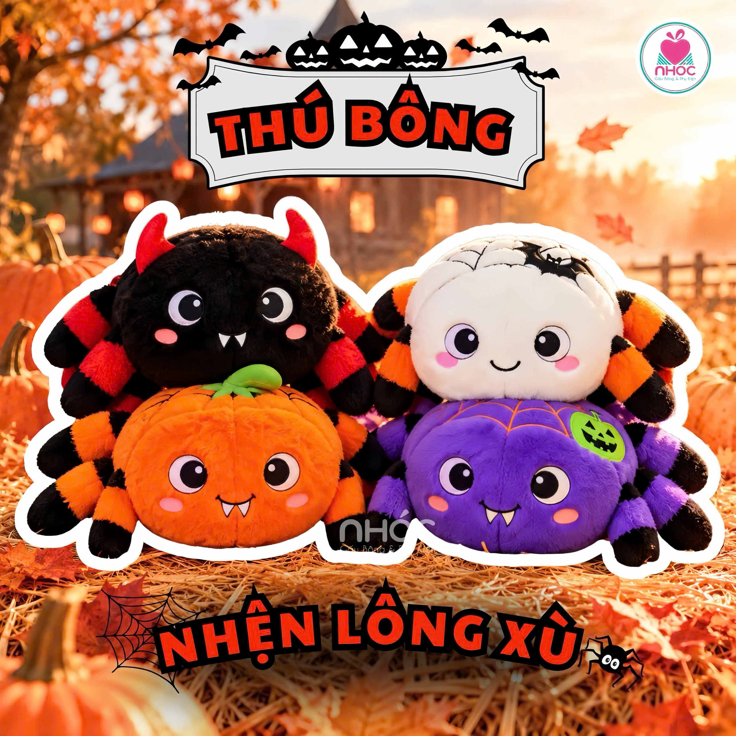 Thú bông Halloween Nhện lông xù TC