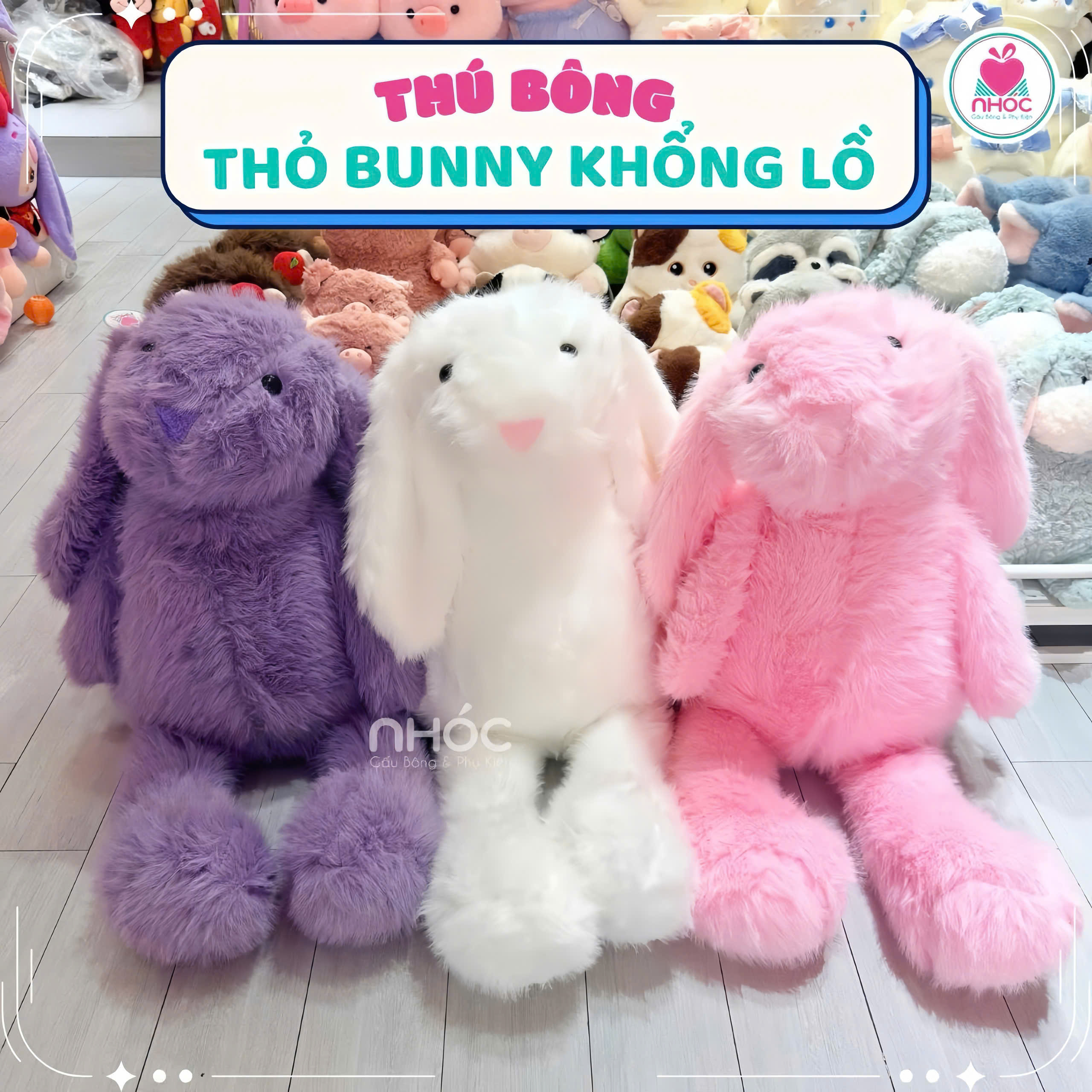 Thú bông Thỏ Bunny khổng lồ lông xù ngồi