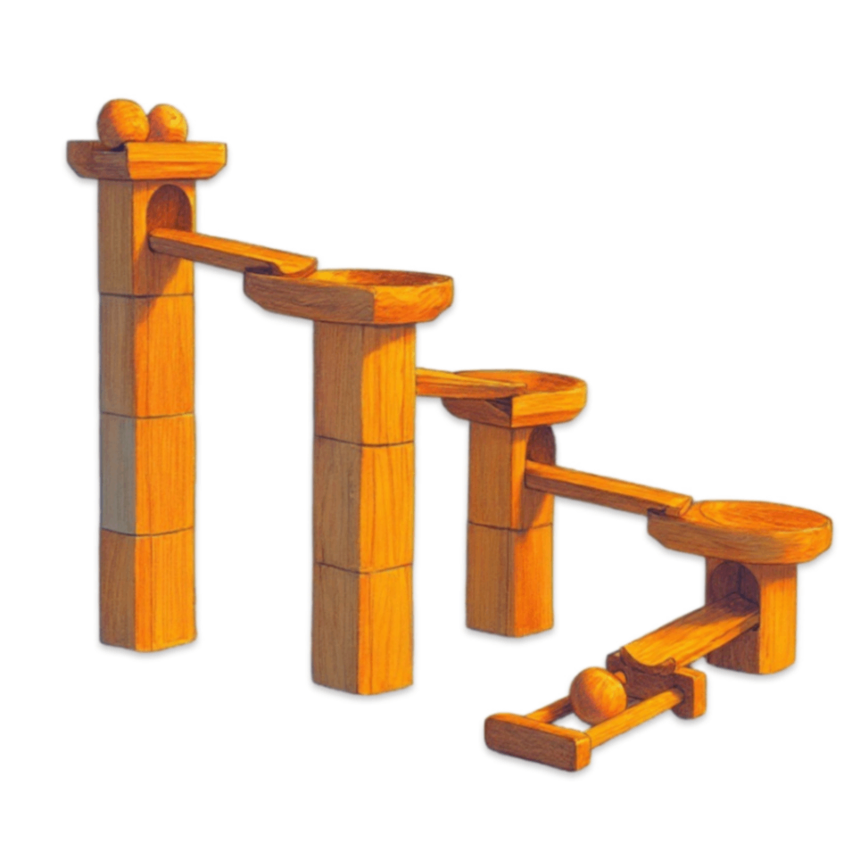 Tháp thả banh gỗ cao cấp