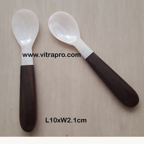 Caviar spoon with black color wooden handle