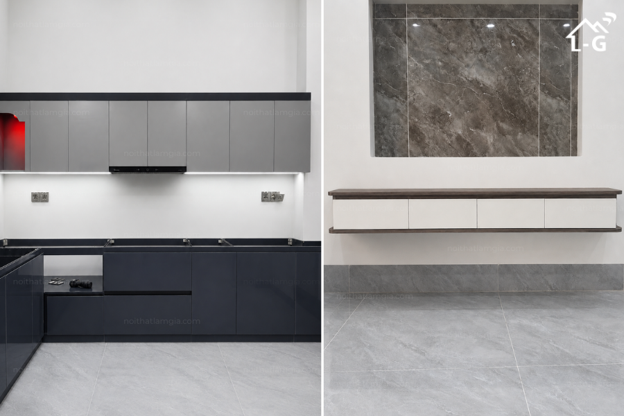 Thi Công Tủ Bếp Và Kệ Tivi Long Điền - Bà Rịa Vũng Tàu