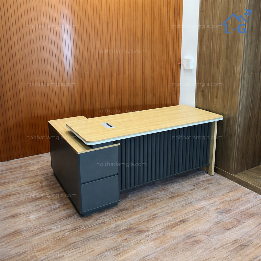Bàn Làm Việc Giám Đốc Gỗ MDF 1 Tủ (BLVGDGMDF1H)
