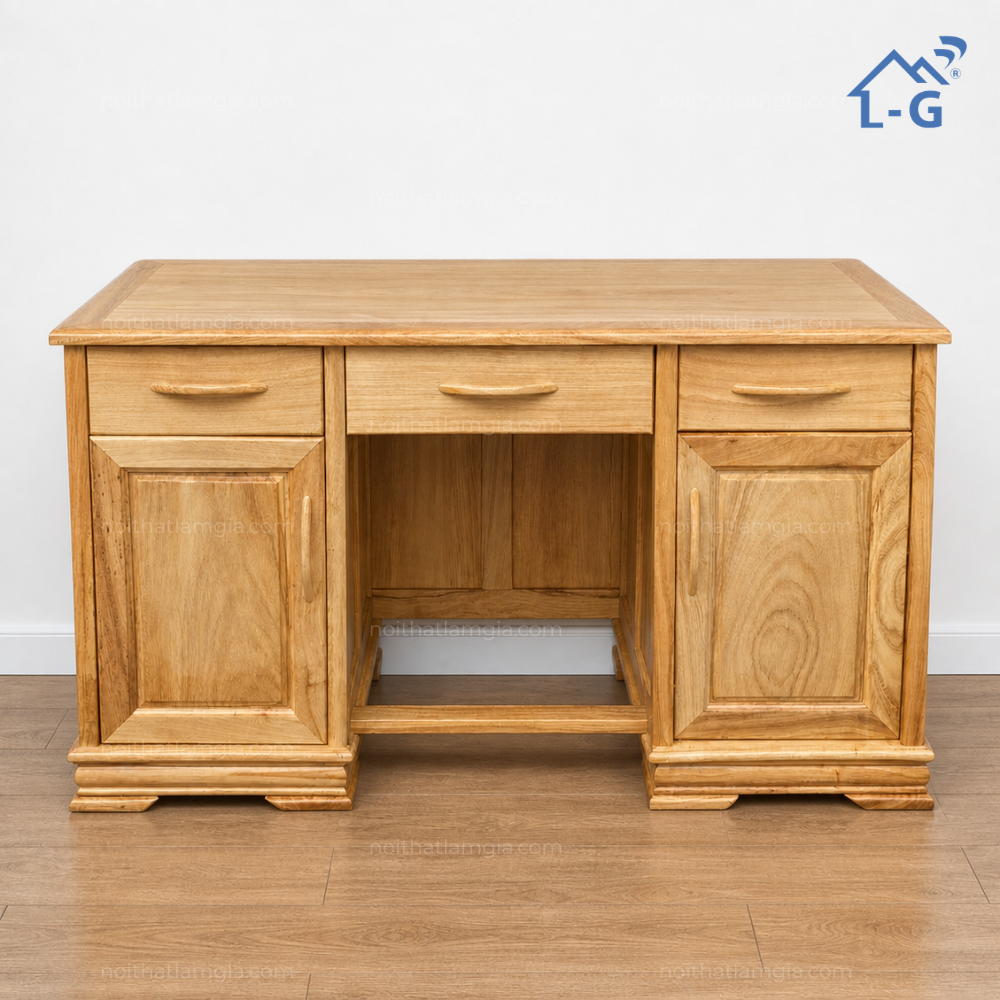 Bàn Làm Việc Gỗ Gõ Lớn Lâm Gia (BLVFFLLG)