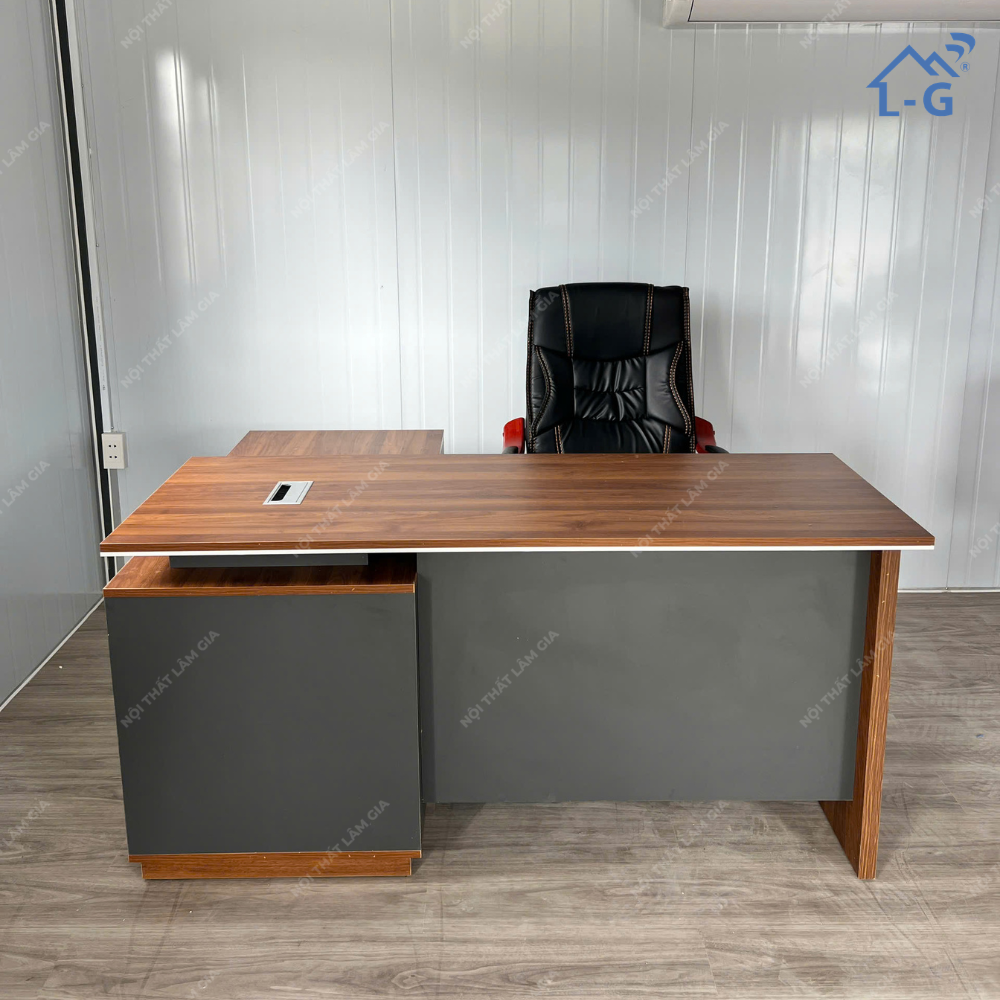 Bàn Làm Việc Gỗ MDF Chữ L Lâm Gia (BLVGMCLLG)