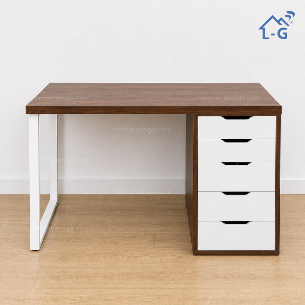 Bàn Làm Việc Ikea Cao Cấp Gỗ Mdf 1 Hộc Tủ (BLVICCGMDF1H)
