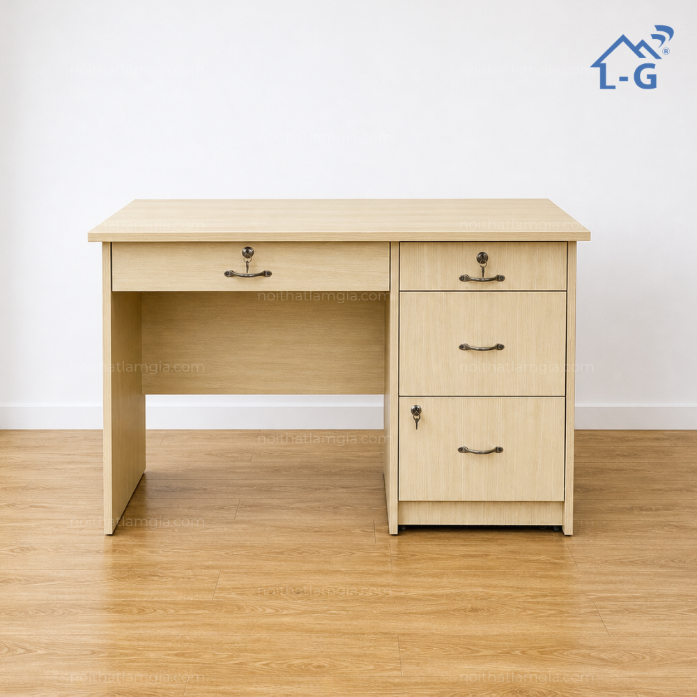 Bàn Làm Việc MDF Lâm Gia Cao Cấp 4 Hộc Kéo (BLVDLGCC4HK)