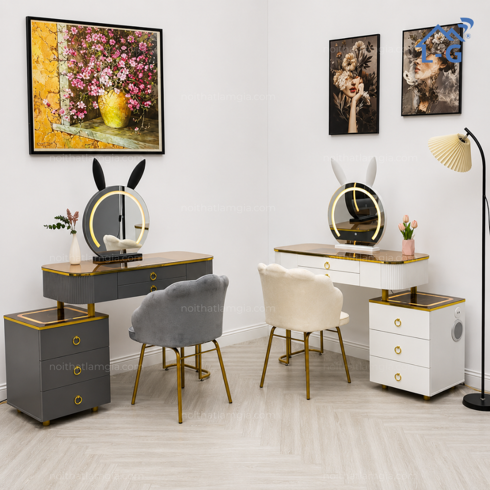 Bàn Trang Điểm MDF Nhập Khẩu Cao Cấp (BTDMNKCC02)