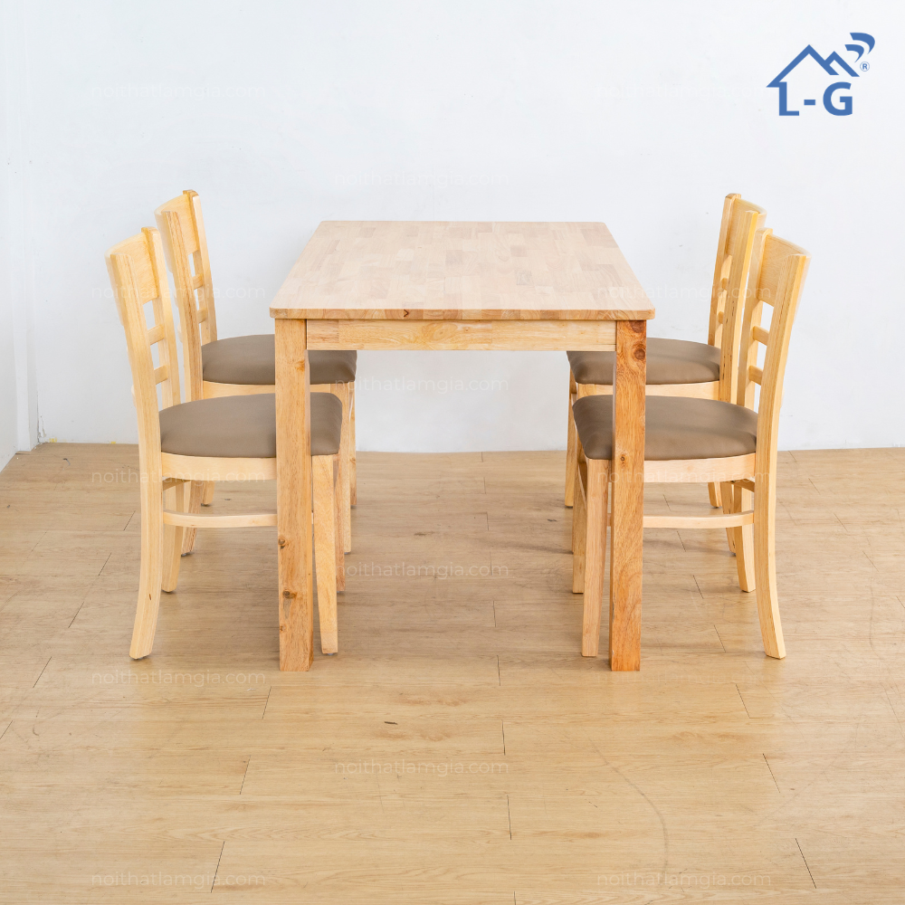 Bộ Bàn Ăn Gỗ Cao Su Cabin Lâm Gia (BBAGCSCBLG)