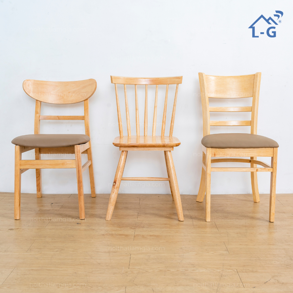 Ghế Ngồi Gỗ Cao Su Lâm Gia (GNGCSLG)