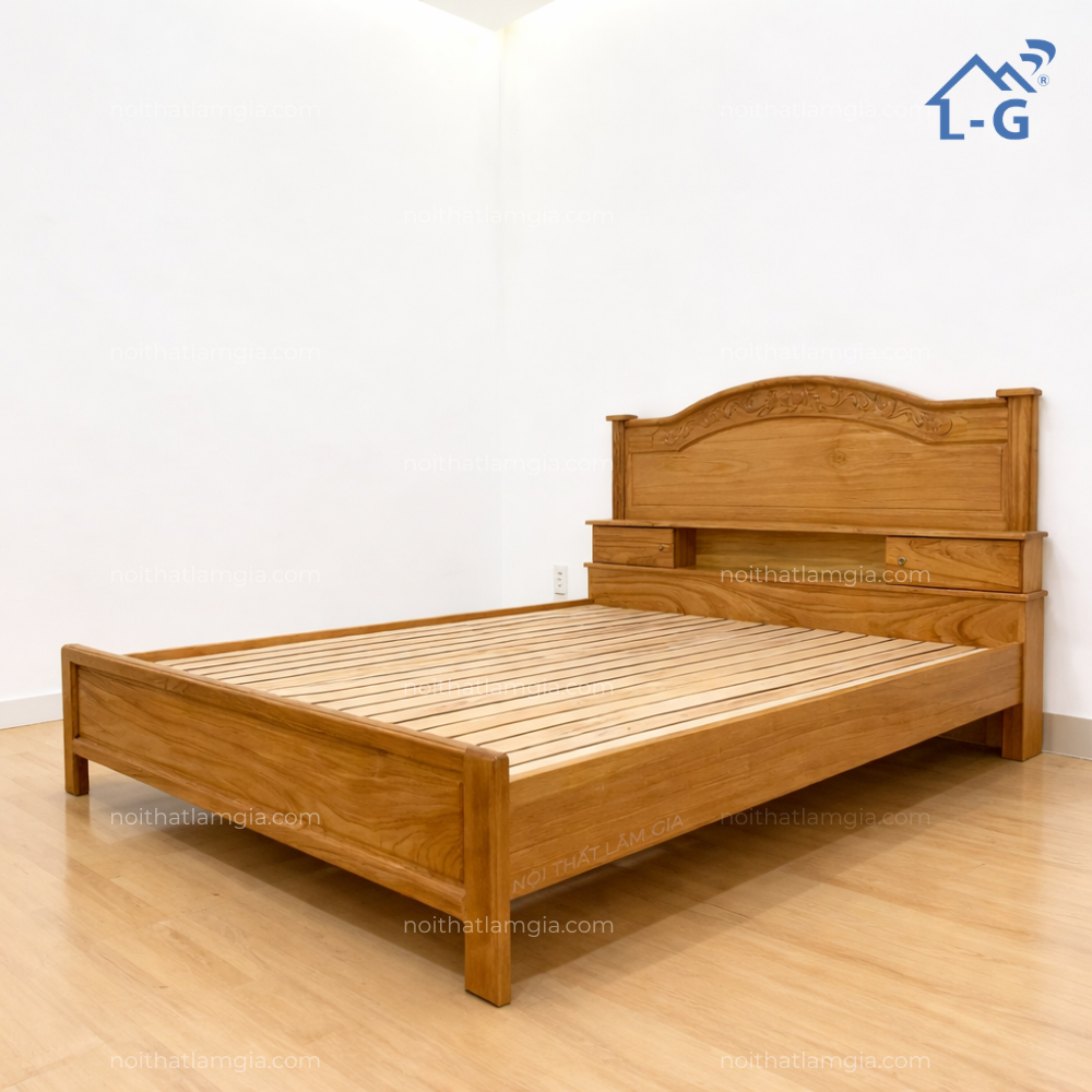 Giường Gỗ Gõ Cao Cấp Mẫu Vương MIệng (GGGCCVM)