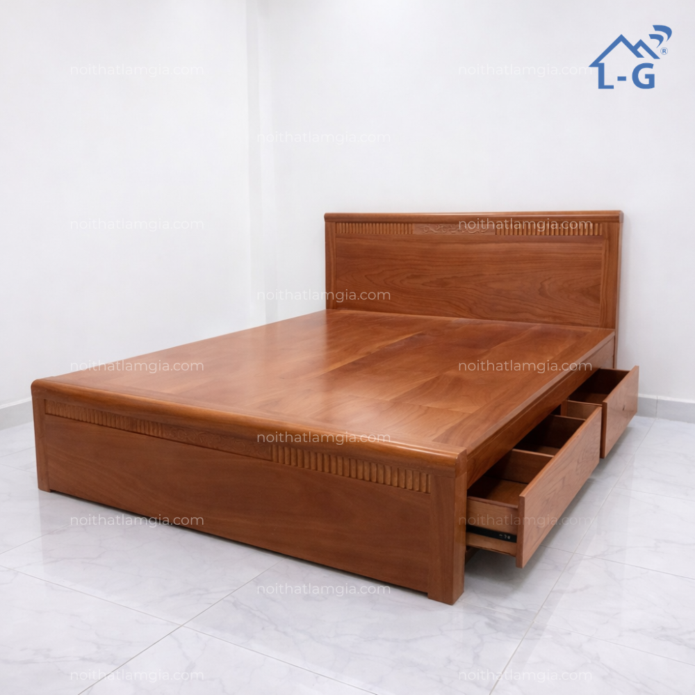 Giường Gỗ Hương Đá Phủ Cao Cấp (GGHDPCC)