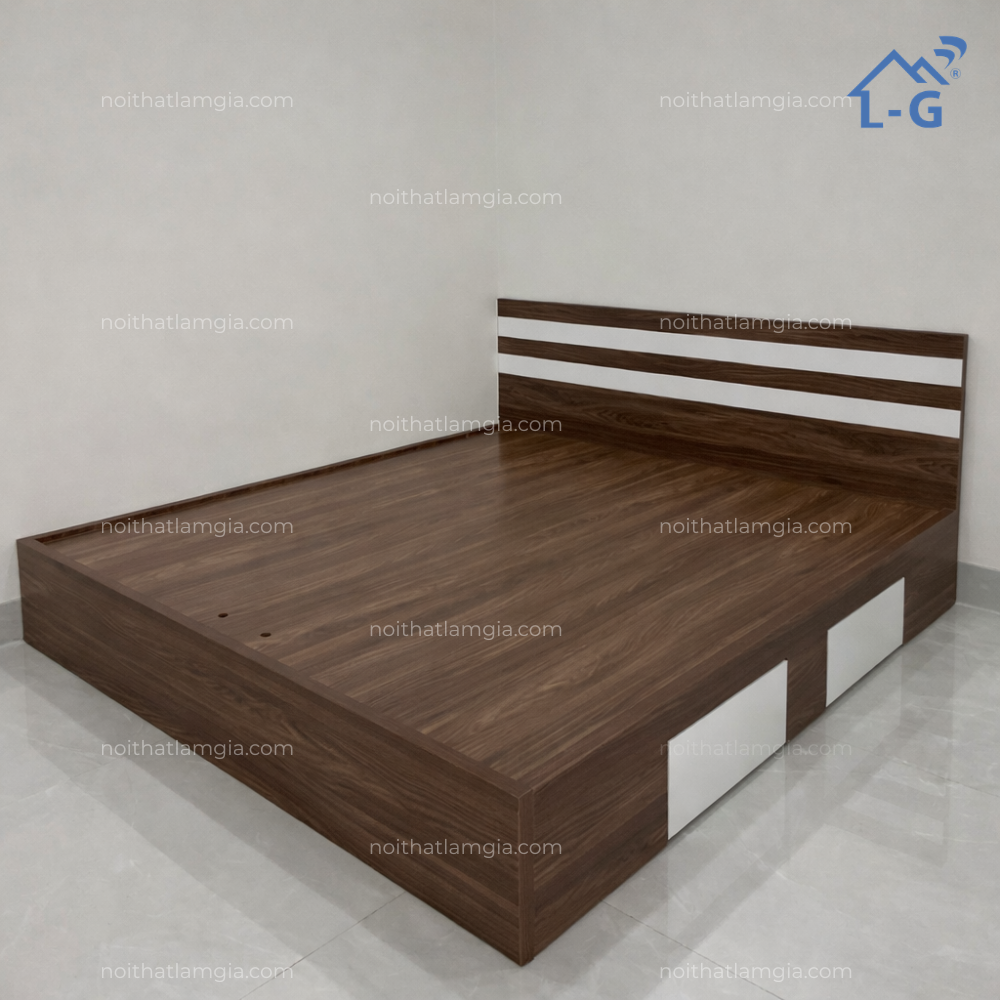 Giường Gỗ MDF Kẻ Sọc (GGMCS - LG)