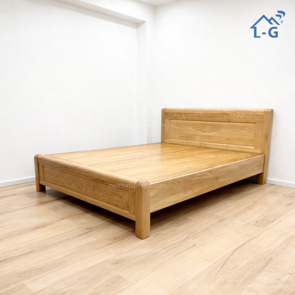 Giường Gỗ Sồi Tự Nhiên Vạt Phản (GGSTNVP)