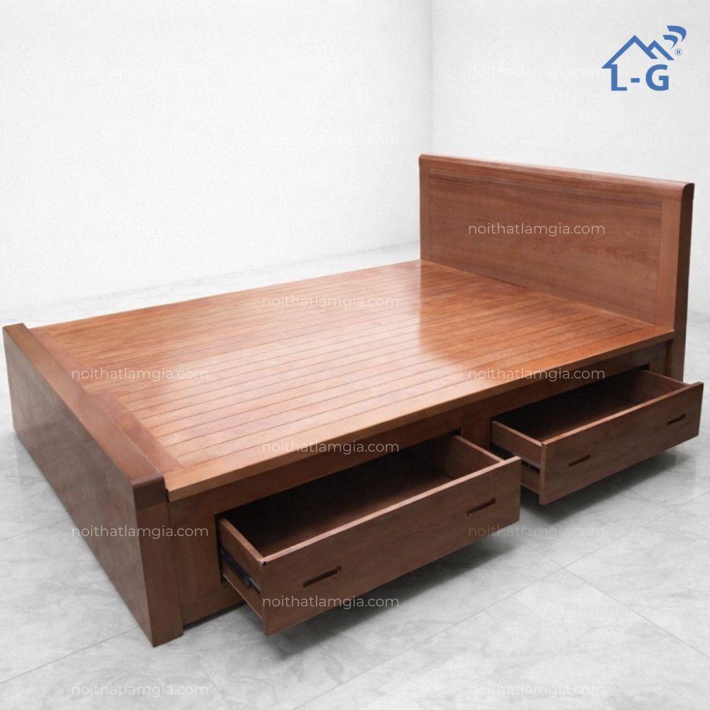 Giường Ngủ Gỗ Xoan Đào Phủ Cao Cấp (GNGXDPCC)