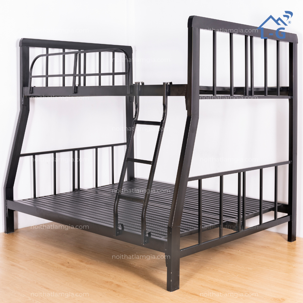 Giường Tầng Sắt Lệch Hộp Vuông 4x8 (GTSLHV4X8)