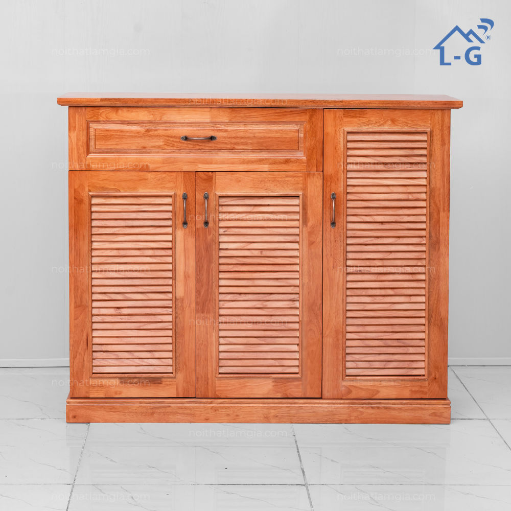 Tủ Giày Dép Gỗ Cao Su 3 Cánh (TGDGCS3C)