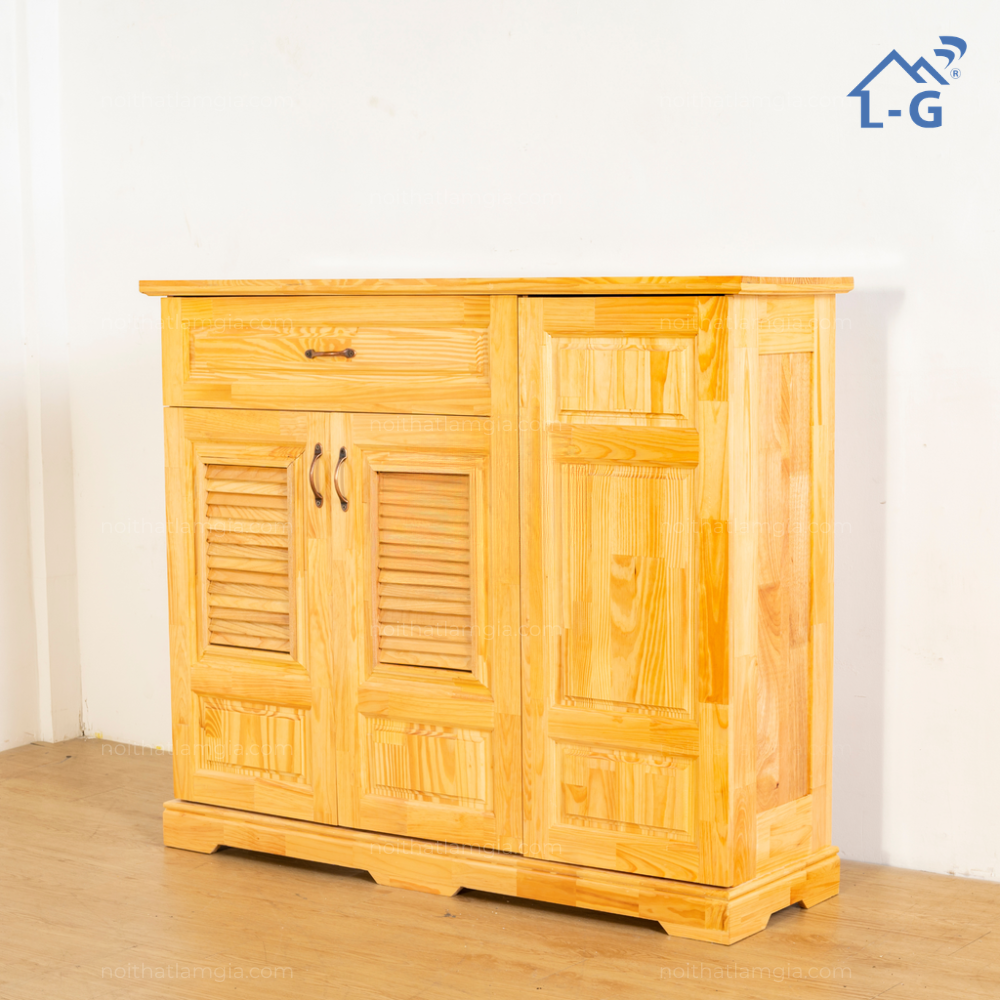 Tủ Giày Dép Gỗ Thông Tư Nhiên 3 Cánh (TGDGT3C)