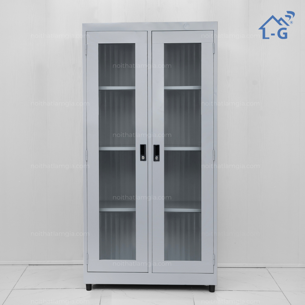 Tủ Hồ Sơ Sắt Sơn Tĩnh Điện 2 Cửa Kính - TD2CKTD