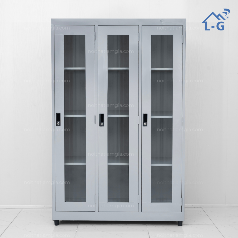 Tủ Hồ Sơ Sắt Tĩnh Điện 3 Cửa Kính - TD3CKMTD